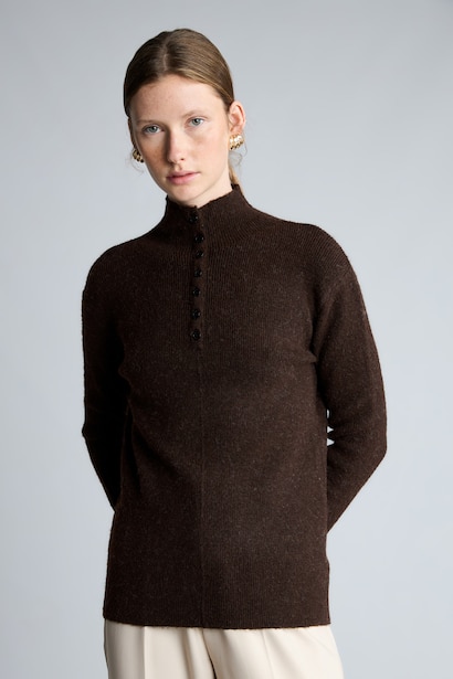 Pull à col semi-montant Coupe ajustée