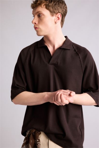 Loose Fıt Polo Yaka Kısa Kollu Polo Tişört