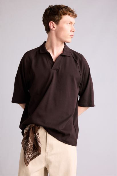 Loose Fıt Polo Yaka Kısa Kollu Polo Tişört