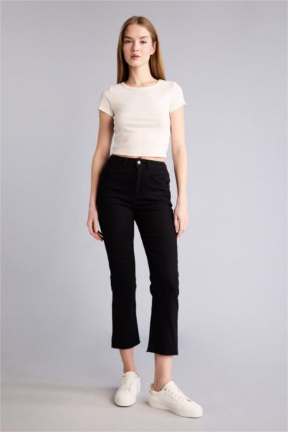 Normal Bel Crop Fit Gabardin Pantolon