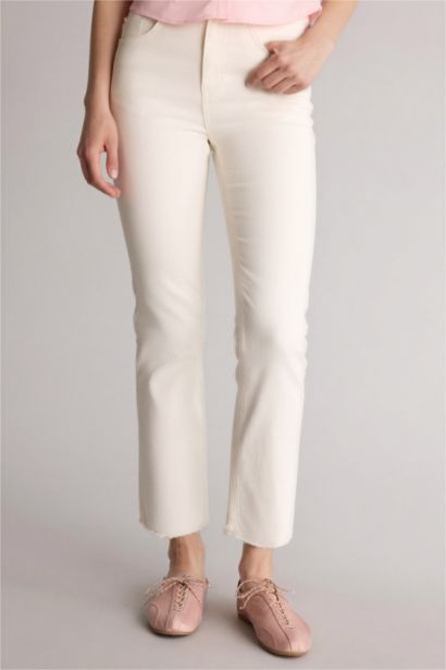 Crop Flare Fıt Normal Bel Gabardin Pantolon