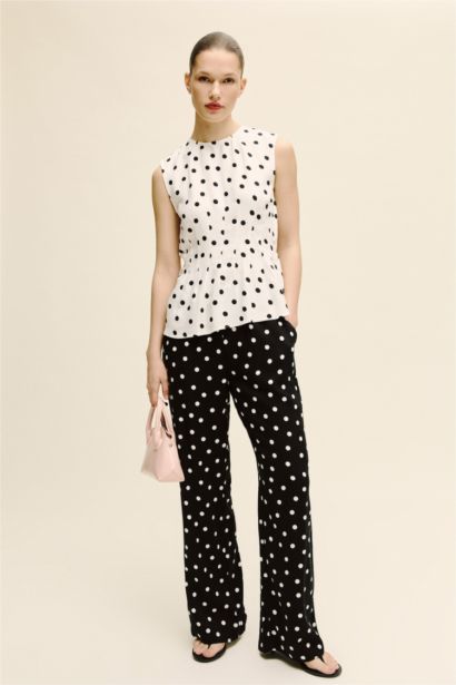 Fıtted Puantiyeli Belmando Bluz