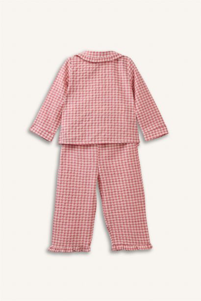 Uzun Kollu Dokuma 2'li Dokuma Pijama Kız Bebek