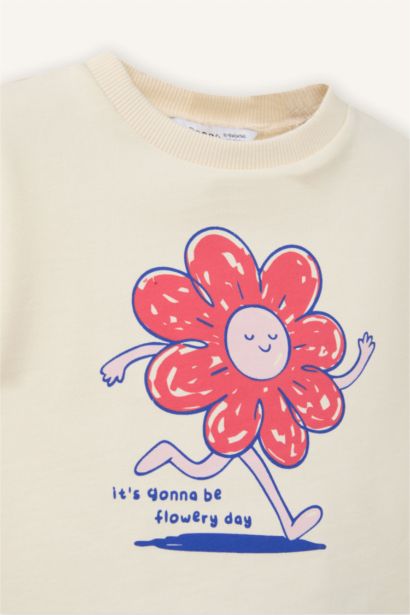 2 piece Regular Fit Crew Neck Floral Set