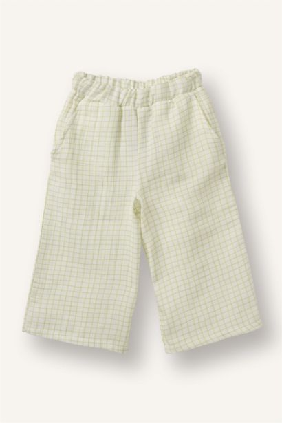 Çiçekli Tişört Kareli Pantolon 2'li Takım Kız Bebek