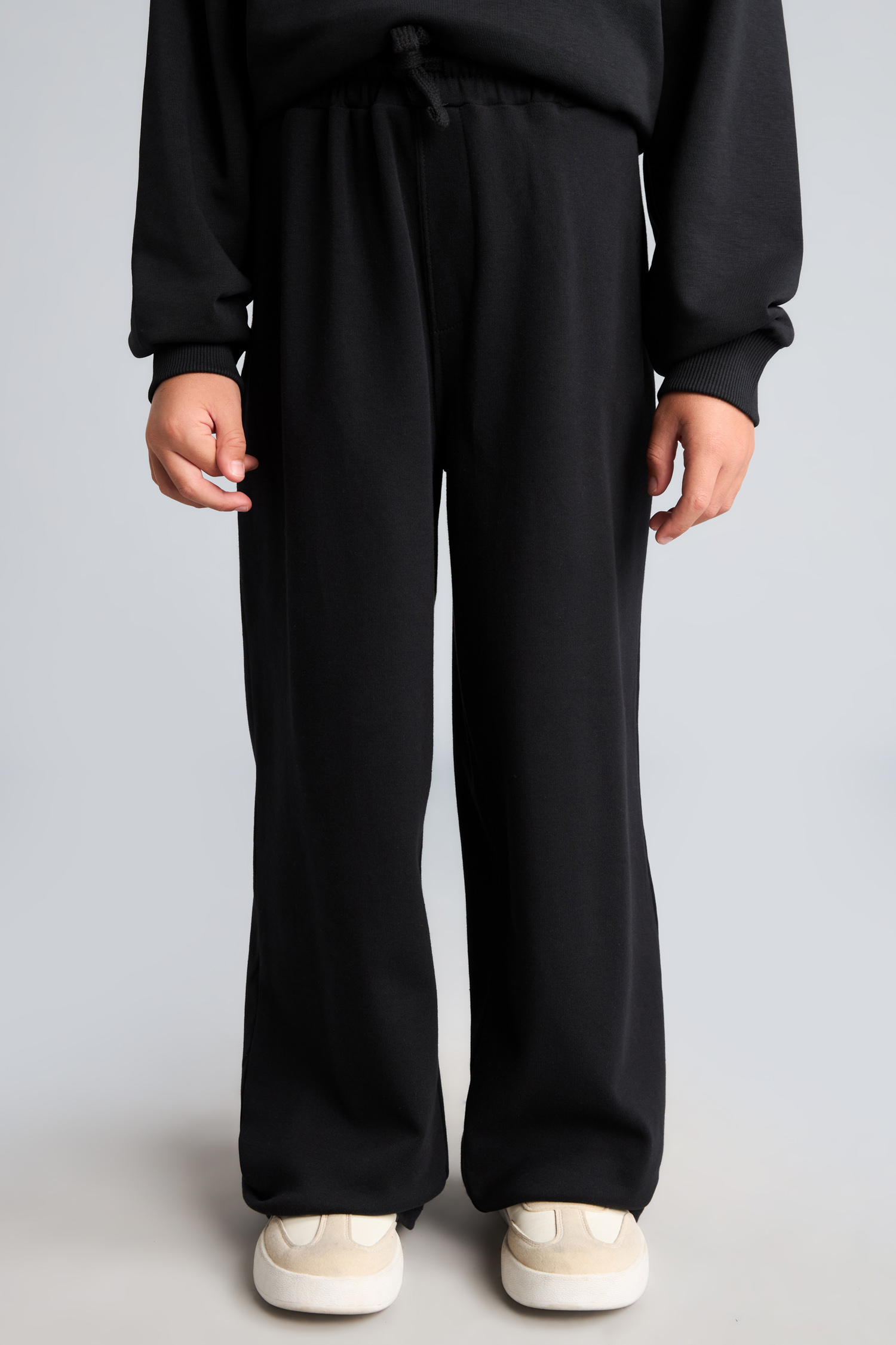 Pantalon de survêtement noir 100% coton à taille élastique Coupe régulière pour garçon