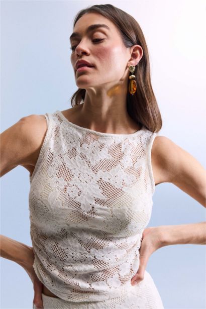 Slım Fıt Dantel Atlet