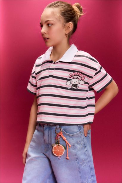 Cınnamoroll Çizgili Polo Tişört Kız Çocuk
