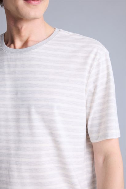 Regular Fıt Çizgili Kısa Kollu 2'li Takım