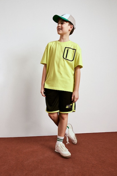 Boy Regular Fit Sports Print Tulle Shorts