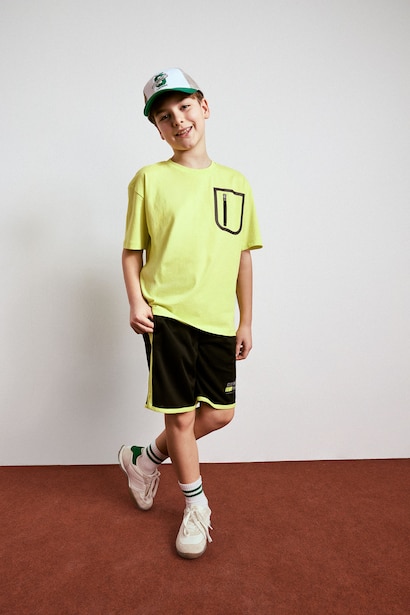 Boy Regular Fit Sports Print Tulle Shorts