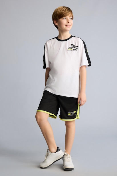 Boy Regular Fit Sports Print Tulle Shorts
