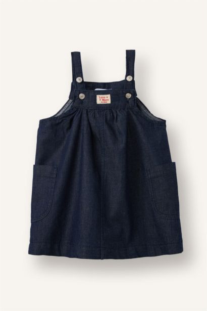 Pamuklu Denim Elbise Kız Bebek