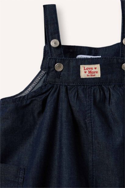 Pamuklu Denim Elbise Kız Bebek
