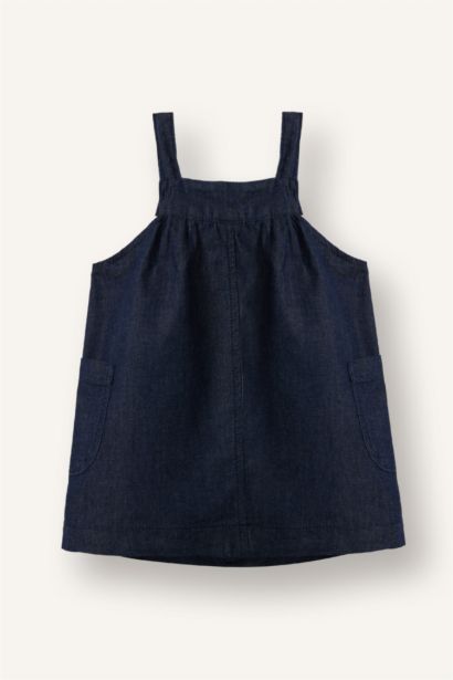 Pamuklu Denim Elbise Kız Bebek