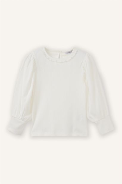 Baby Girl Balloon Fit Crew Neck T-Shirt