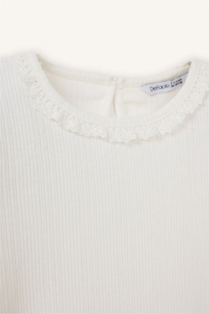 Baby Girl Balloon Fit Crew Neck T-Shirt