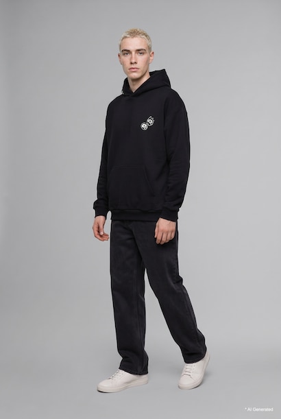 Rick and Morty Boxy Fit Kapüşonlu Sweatshirt