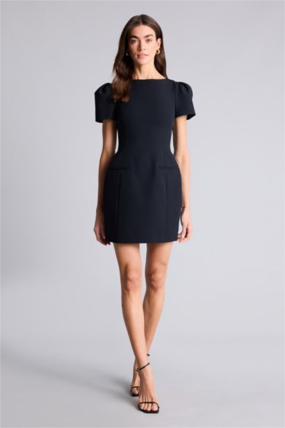 Boat Collar Mini Dress