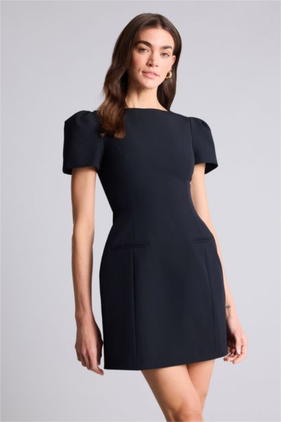 Boat Collar Mini Dress