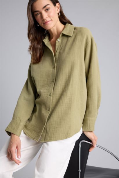 Oversıze Müslin Gömlek