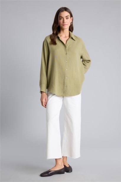 Oversıze Müslin Gömlek