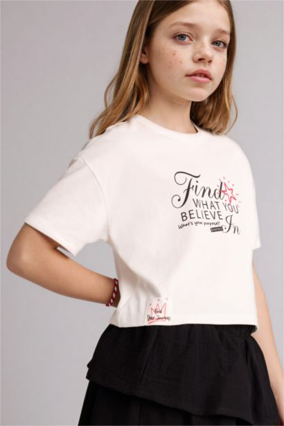 Baskılı Tişört Etek 2'li Takım Kız Çocuk