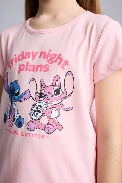 Girl 2 piece Regular Fit Lilo & Stitch Licensed Knitted Pyjamas
