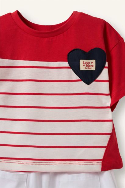 Çizgili Tişört Pantolon 2'li Takım Kız Bebek