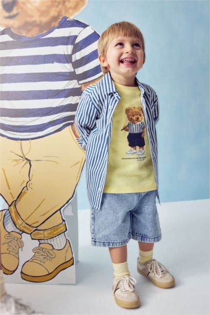 تيشيرت بيبي ولادي نص ردن قصة عادية بطبعة دب