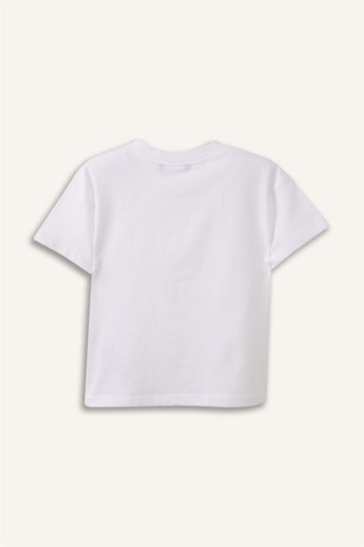 Regular Fıt Ayı Baskılı Kısa Kollu Tişört Erkek Bebek