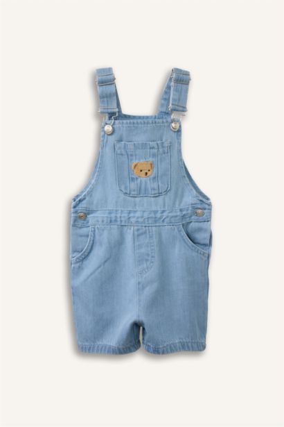 Erkek Bebek Ayı Baskılı Jean Tulum