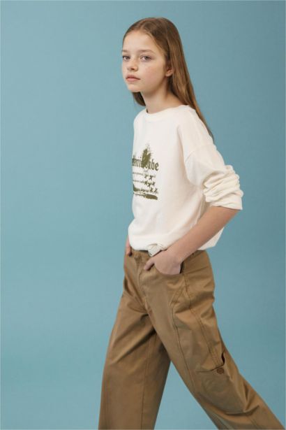 Oversıze Baskılı Tişört Kız Çocuk