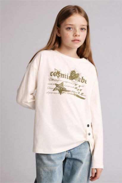 Oversıze Baskılı Tişört Kız Çocuk