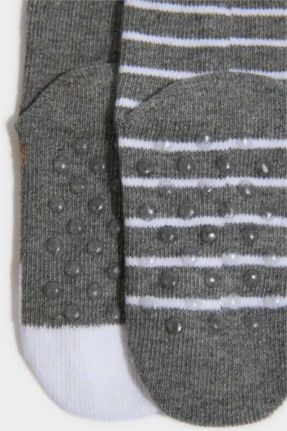 Dikişsiz 2'li Pamuklu Uzun Çorap Erkek Bebek