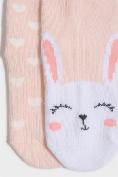 2'li Pamuklu Uzun Çorap Kız Bebek