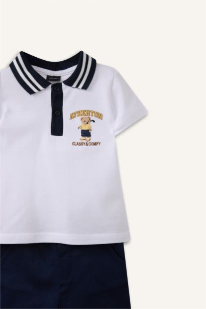 Ayı Baskılı Pike 2'li Takım Erkek Bebek