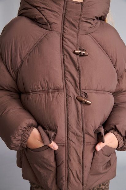 Çoban Düğmeli Şişme Mont Kız Çocuk