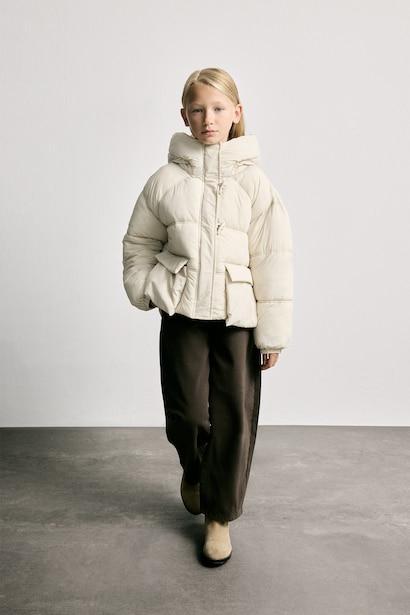 Çoban Düğmeli Şişme Mont Kız Çocuk