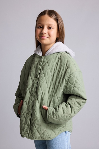 Girl Waterproof Quilted Lined Lightweight Puffer Jacket