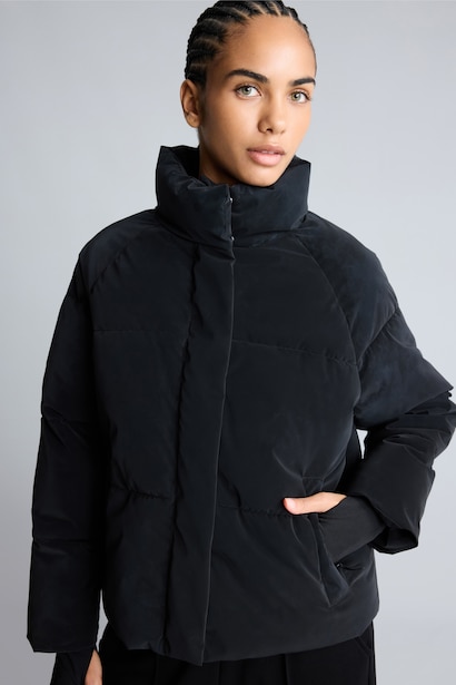 Regular Fit Waterproof Stand Collar Quilted Jacket