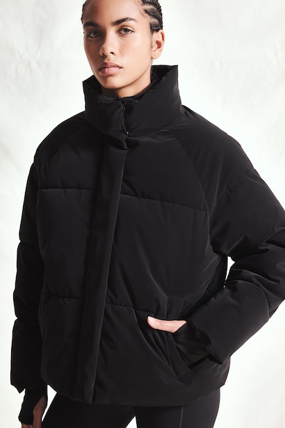 Regular Fit Waterproof Stand Collar Quilted Jacket
