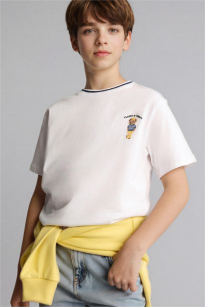 Regular Fıt Ayıcıklı Kısa Kollu Tişört