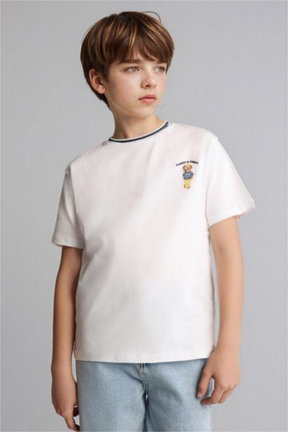 Regular Fıt Ayıcıklı Kısa Kollu Tişört