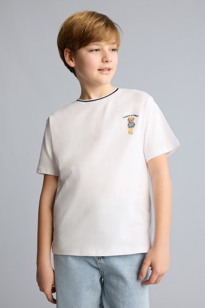 T-shirt à manches courtes à motif ours Coupe régulière pour garçon