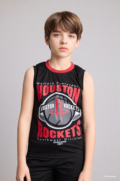 Boy Regular Fit NBA Houston Rockets Licensed Tulle Tank Top