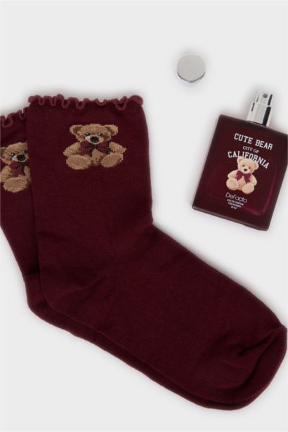 Kadın Ayıcıklı Uzun Çorap Parfüm Seti