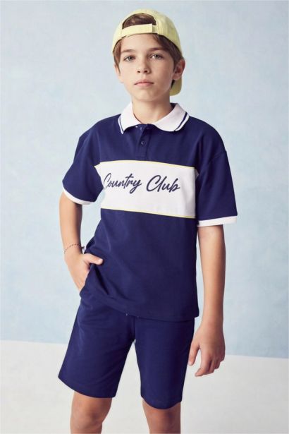 Ayı Baskılı Polo Tişört Erkek Çocuk