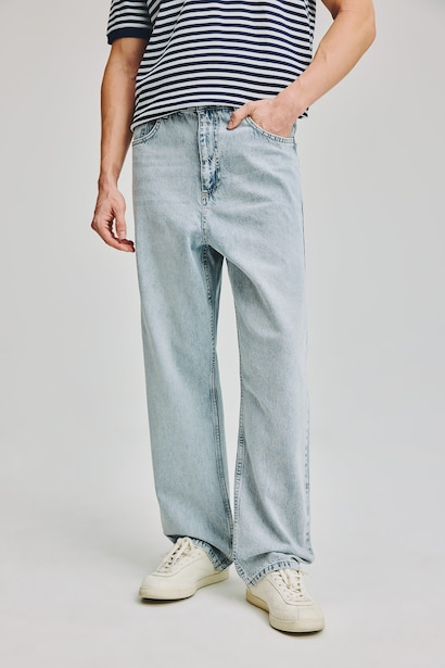 %100 Pamuk Baggy Fit Jean Pantolon