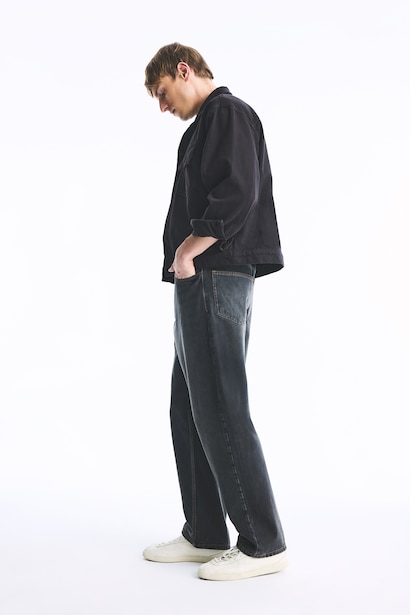 %100 Pamuk Baggy Fit Yıkamalı Jean Pantolon